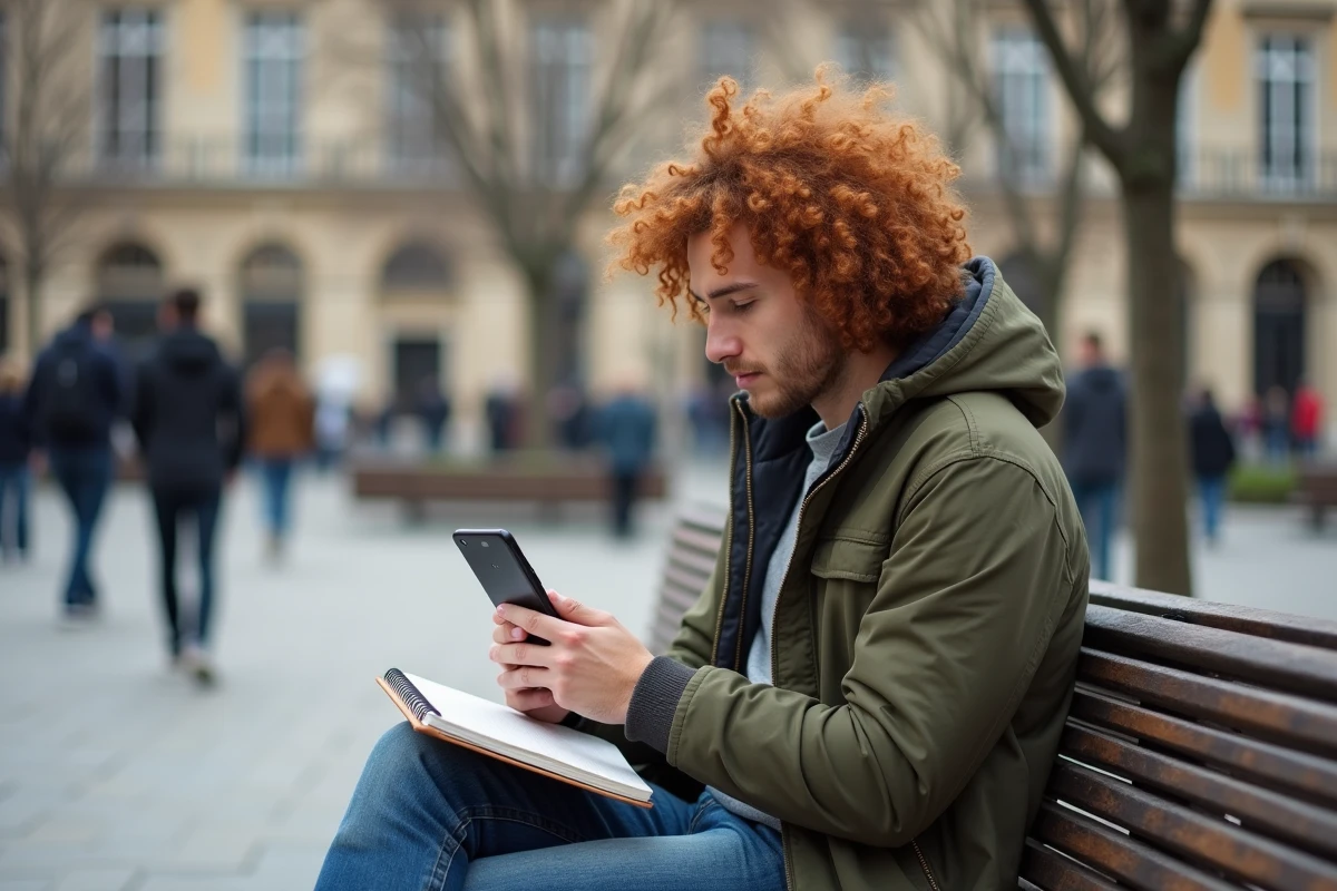 Personne recherchant des solutions en ligne sur smartphone après un refus de financement de formation professionnelle